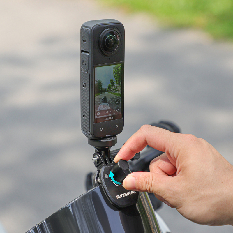 OSMO 360 Suport pentru Cameră cu Clips pentru Parbrizul Motocicletei, ZJ846, Aliaj de aluminiu + silicon, 76×41×40 mm, Compatibil cu Camerele de Acțiune