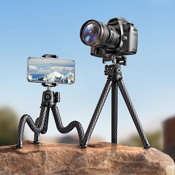 Truifoto laua-alus statiiv sobib peegelkaameratele, action-kaameratele ja nutitelefonidele; ABS materjal; paindlik ja reguleeritav otseülekandeks ja pildistamiseks.