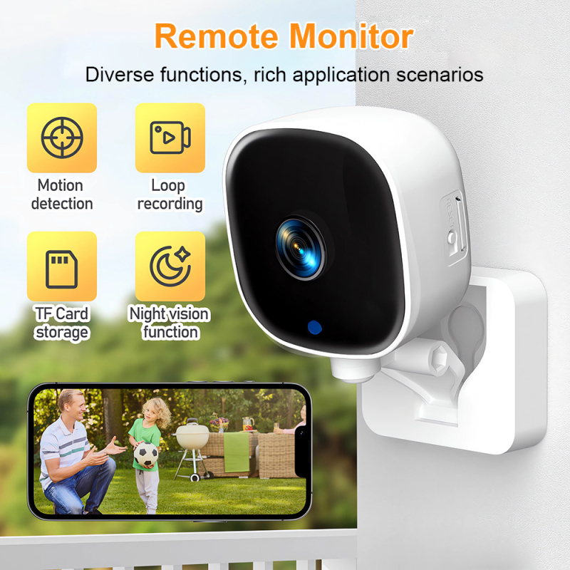 SC03 Cameră de Supraveghere WiFi Inteligentă cu 1080P, Detecție Mișcare, Viziune Noapte în Culori, Alimentare 5V, Carcasă ABS