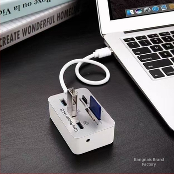 USB 3.0 hub koos SD/TF kaardilugejaga - ühelt 2-le jagaja, Lightning-liides, ilma eraldi toiteallikata