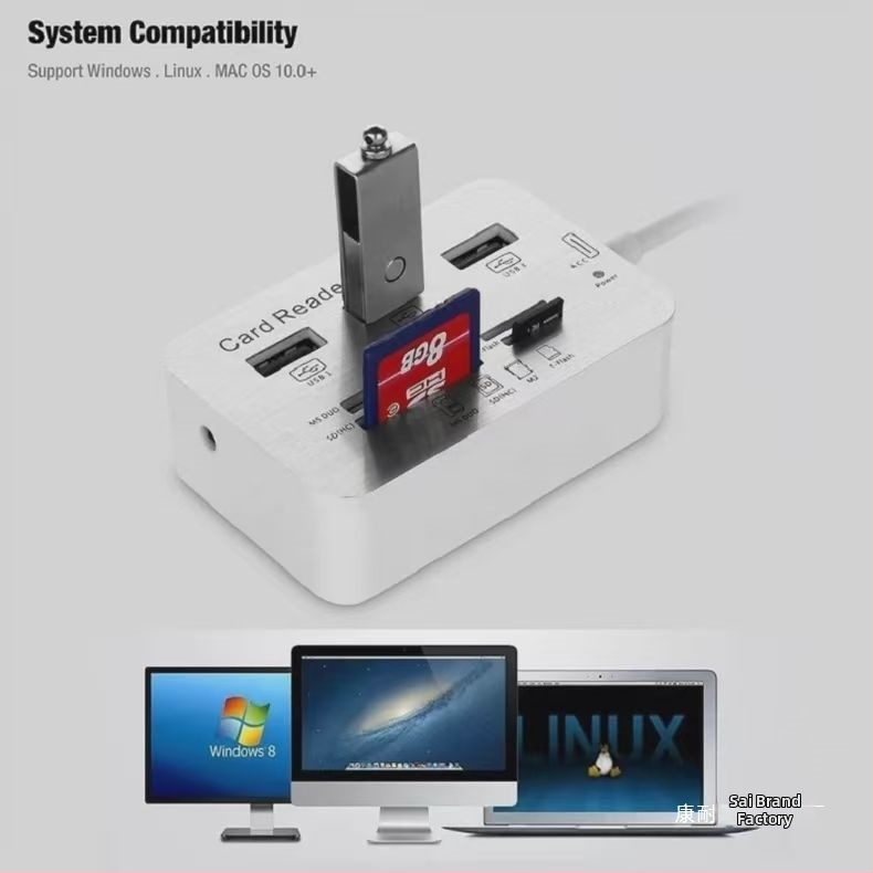 USB 3.0 hub s čítačkou SD/TF kariet – 1:2 rozbočovač, Lightning rozhranie, bez externého napájania