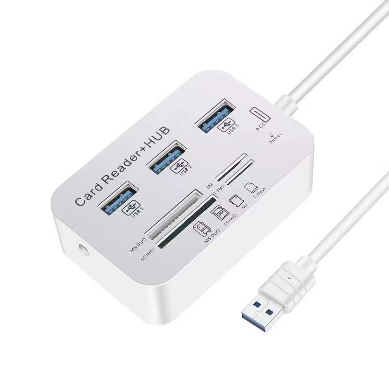 USB 3.0 hub koos SD/TF kaardilugejaga - ühelt 2-le jagaja, Lightning-liides, ilma eraldi toiteallikata