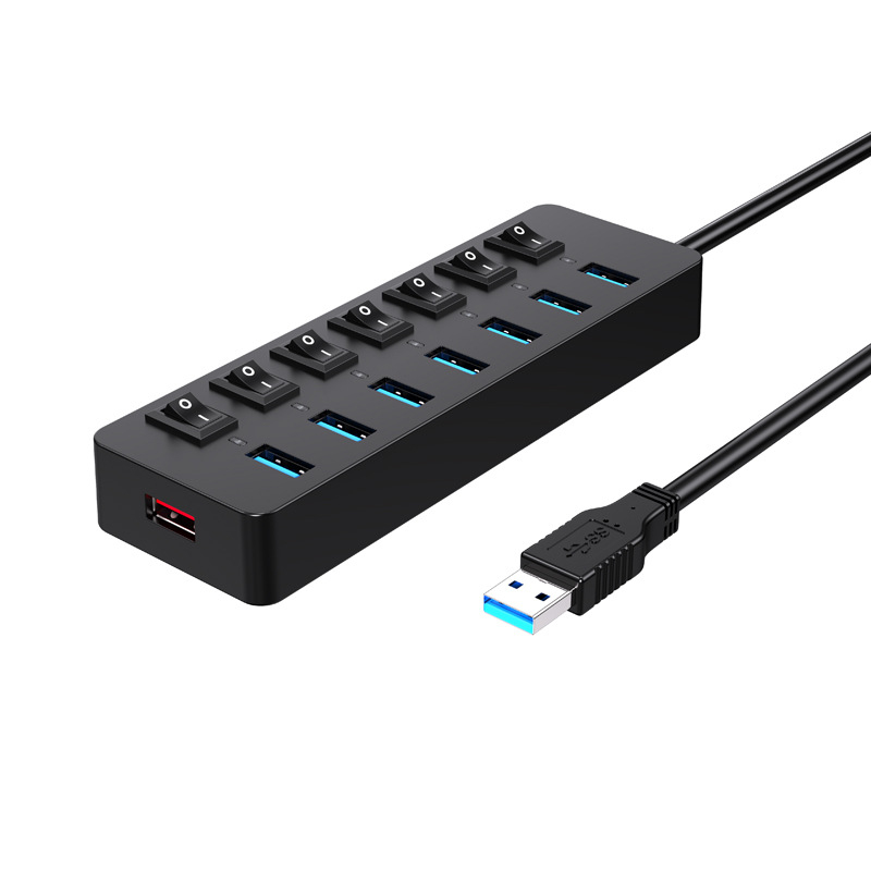 7-porte USB 3.0 hub välise toiteallikaga, 5 Gbps, 60 cm kaabel