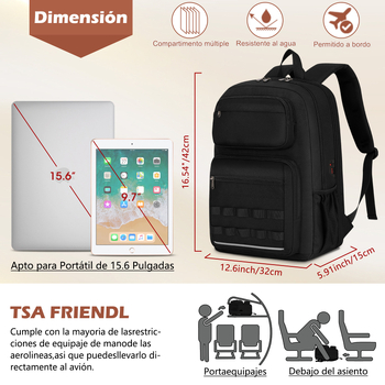 SDYSM meeste äriteekonna seljakott USB-laadimispordiga, polüester, mahutavus 20–35L, õhu-padi õla rihm