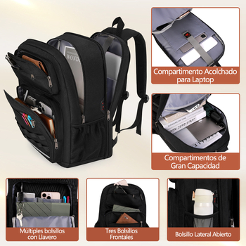 SDYSM meeste äriteekonna seljakott USB-laadimispordiga, polüester, mahutavus 20–35L, õhu-padi õla rihm