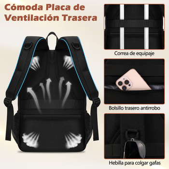 SDYSM meeste äriteekonna seljakott USB-laadimispordiga, polüester, mahutavus 20–35L, õhu-padi õla rihm