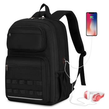 SDYSM meeste äriteekonna seljakott USB-laadimispordiga, polüester, mahutavus 20–35L, õhu-padi õla rihm