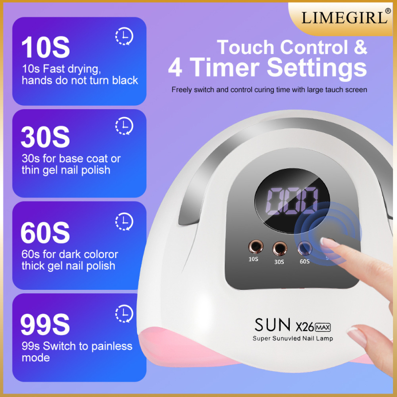 MJD-X26-2 Kõrge võimsusega küüne lamp, punase valguse teraapia, kompaktne nutikas kuivataja kiireks geel- ja küüne-laki kuivamiseks, Euroopa ja Ameerika standardid