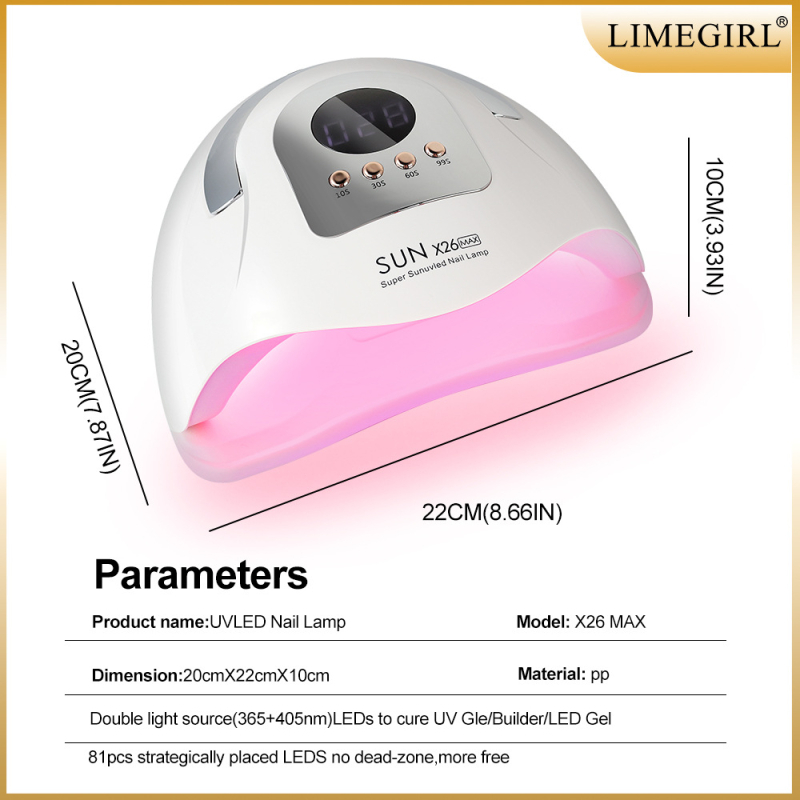 MJD-X26-2 Kõrge võimsusega küüne lamp, punase valguse teraapia, kompaktne nutikas kuivataja kiireks geel- ja küüne-laki kuivamiseks, Euroopa ja Ameerika standardid