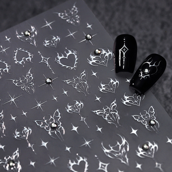 Nail Art Sticker TL-195 (Linglong seeria) - 5D reljeef, liblika muster, väga õhukesed ja märkamatud, liimiga