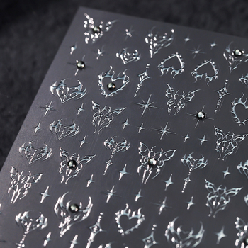 Nail Art Sticker TL-195 (Linglong seeria) - 5D reljeef, liblika muster, väga õhukesed ja märkamatud, liimiga