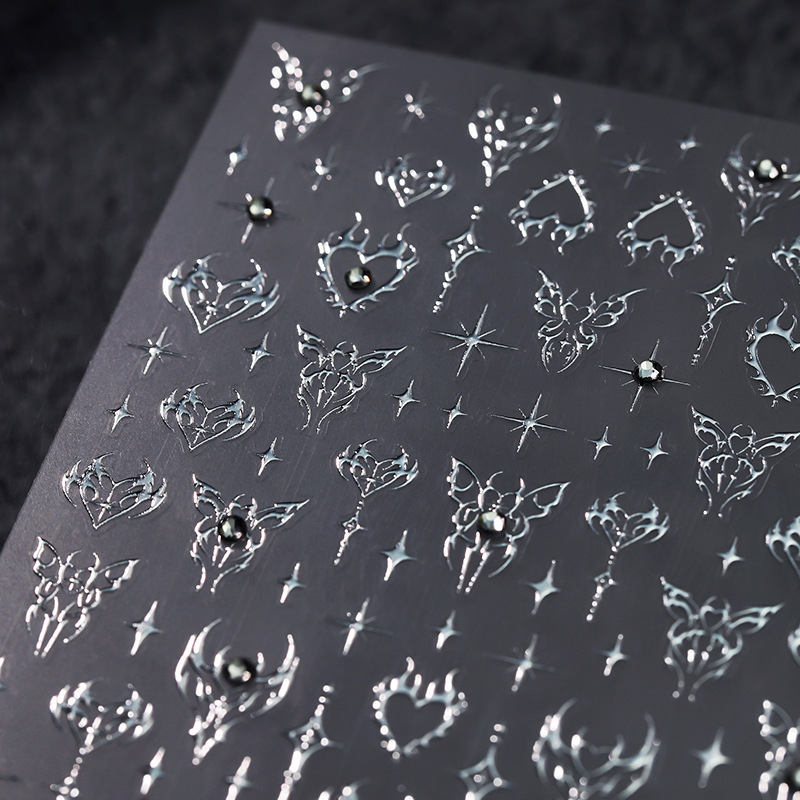 Nail Art Sticker TL-195 (Linglong seeria) - 5D reljeef, liblika muster, väga õhukesed ja märkamatud, liimiga