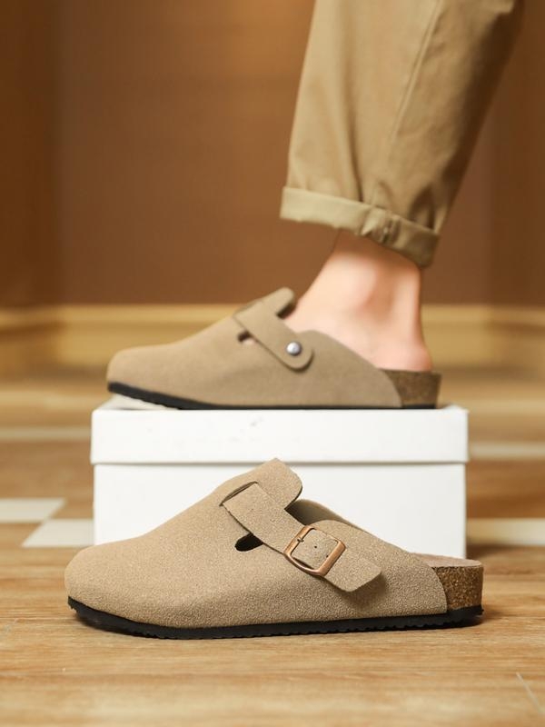 Meeste toe-cap klompid veluurist ülaosaga ja konnapintud tallaga, igapäevane jalanõu kõikidele aastaaegadele