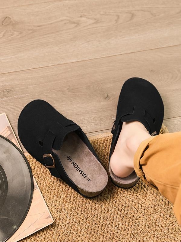 Meeste toe-cap klompid veluurist ülaosaga ja konnapintud tallaga, igapäevane jalanõu kõikidele aastaaegadele