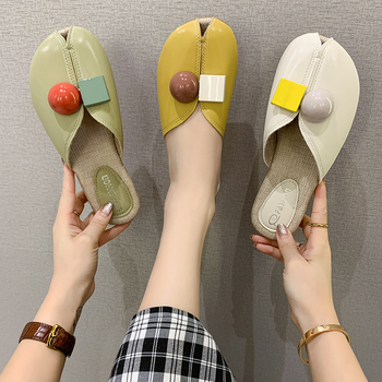 Naiste Baotou sussid, Korea stiil, ülemine materjal kunst PU, talla kumm, mugav sisepind igapäevaseks kasutamiseks