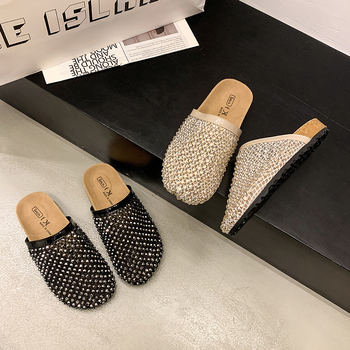 Õhkkindlased võrgust sandaalid rhinestonesidega, ümmarguse varba otsaga, kummist tallaga (Ülemine: võrk + rhinestones; Sisetald: võrk; Aasta/Sezon: suvi 2025)