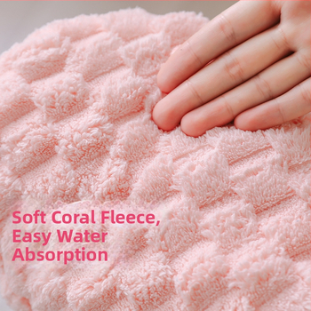 Juukseid kuivatav müts korallfliisist, 150D, üle 200 g, äärteõmblus ja lihtne kudumine, Tonghua kaubamärk