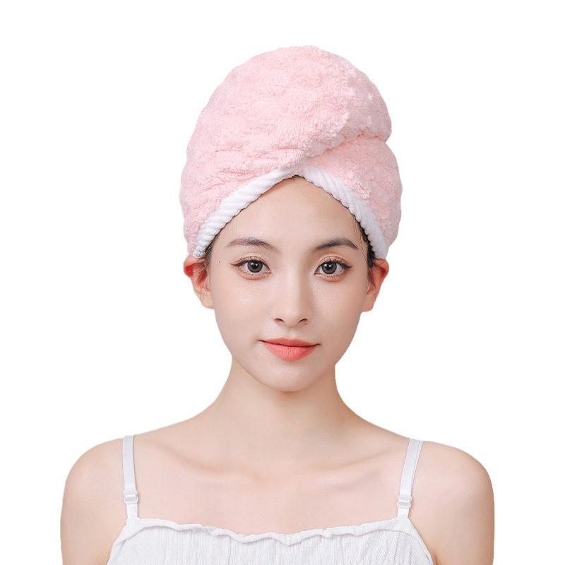 Juukseid kuivatav müts korallfliisist, 150D, üle 200 g, äärteõmblus ja lihtne kudumine, Tonghua kaubamärk