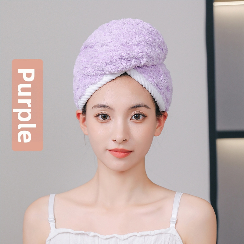 Juukseid kuivatav müts korallfliisist, 150D, üle 200 g, äärteõmblus ja lihtne kudumine, Tonghua kaubamärk