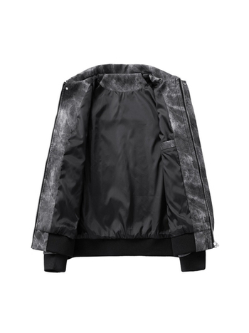 PU nahkjakas stand-up krae ja tõmblukuga, vaba lõige, meeste igapäevane väliskäek kevad- ja sügisperioodile