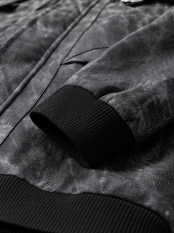 PU nahkjakas stand-up krae ja tõmblukuga, vaba lõige, meeste igapäevane väliskäek kevad- ja sügisperioodile