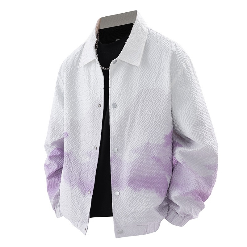 Meeste jakk kapuutsiga, corduroy kangas, peamine kangas: küülikukarvas, ühe rida sulgemine, vaba lõige