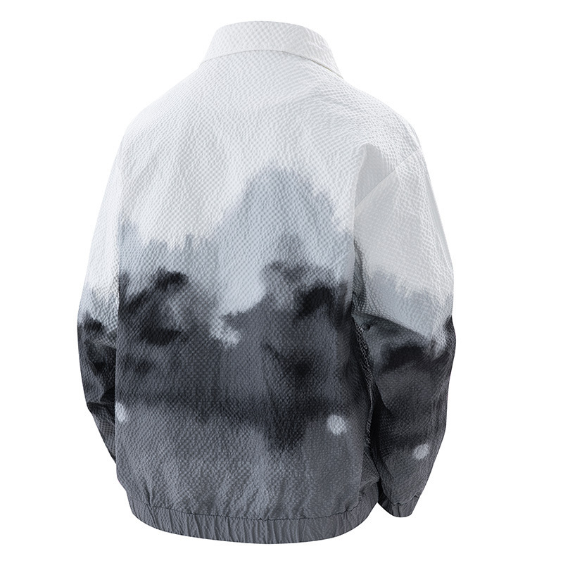 Meeste jakk kapuutsiga, corduroy kangas, peamine kangas: küülikukarvas, ühe rida sulgemine, vaba lõige