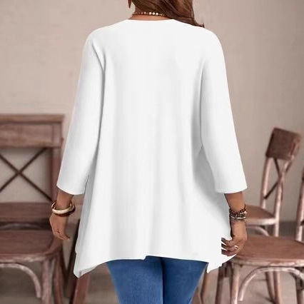 Naiste Avatar musteriga top, ümmargune kaelus, vaba lõige, pikkade käistega, keskmine pikkus 65–80 cm, polüester/elastaan