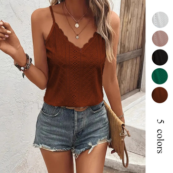 T-särk ilma varrukateta, ühetooniline, vaba lõige, tänav style, polüester (90–95%), U-kaelus, pikkus 80–100 cm