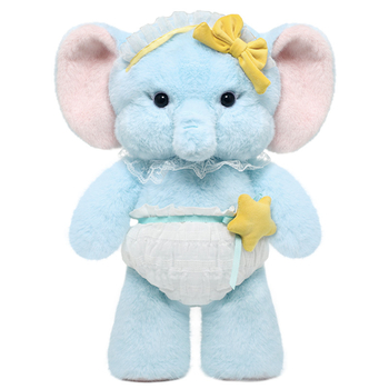 Catch Fun elefant pluș - pluș scurt, umplutură PP bumbac, model de animal, personalizare etichetă cu logo