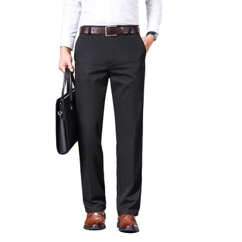 Meeste puuvillased fliisvoodriga püksid, sirge lõige, keskmine vöökoht, tõmblukuga sulgemine, äri-igapäevane stiil