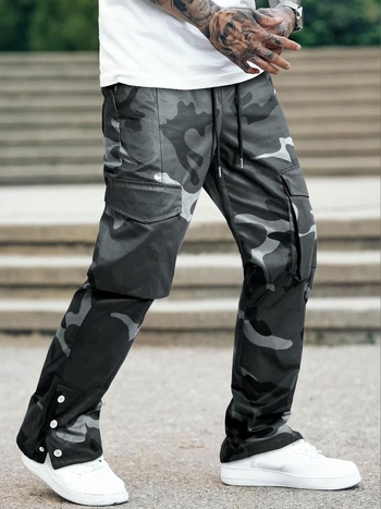 Meeste tänavapükse, pikad püksid, kõrge vöökoht, sirge lõige, bambuskiududest