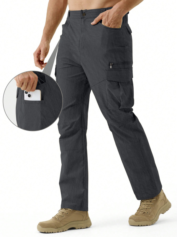 Tööpüksid mitme taskuga, sirge lõige, keskmine talje, nööpidega sulgemine, 100% polüester