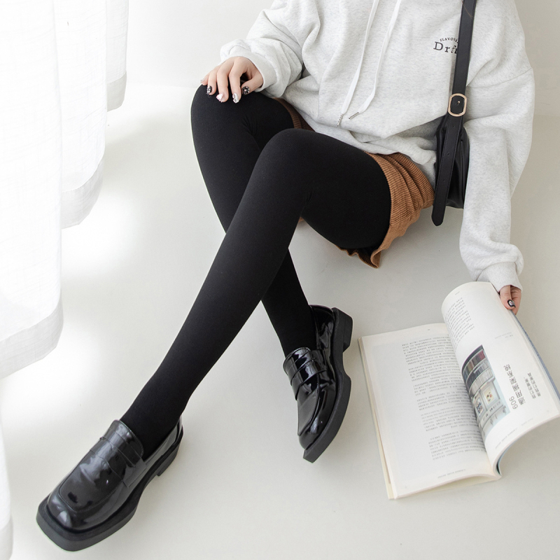 Nailonist sukkpüksid fleece voodriga, kõrge vöökoht, vormimine, ühes toonis, paksendatud