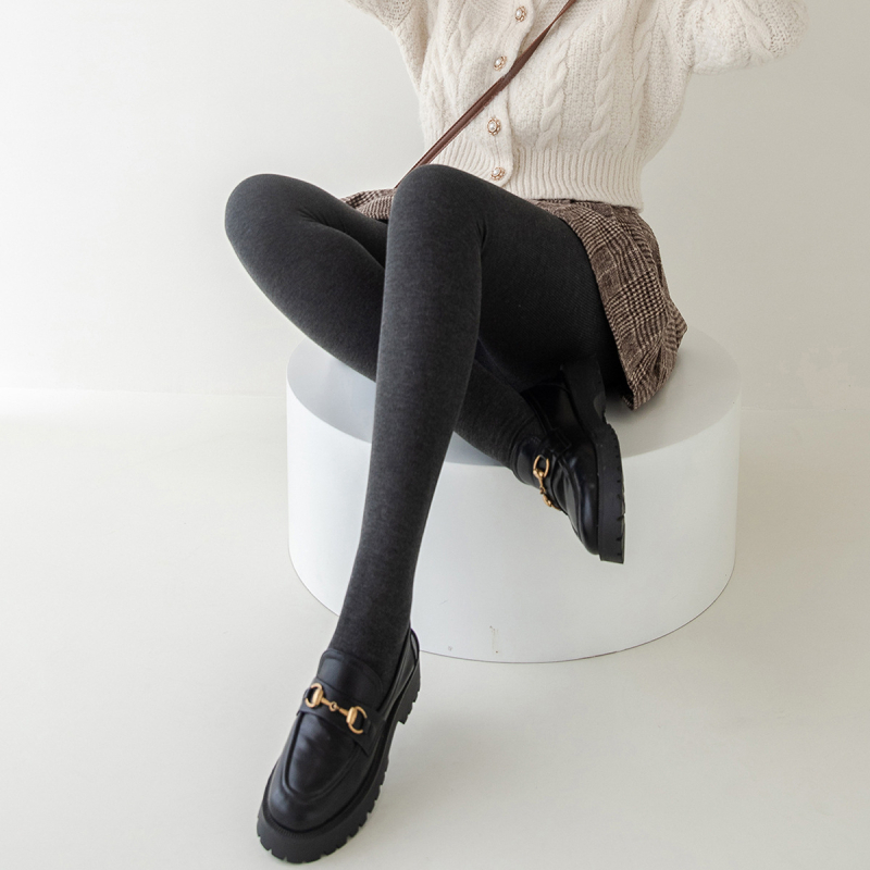 Nailonist sukkpüksid fleece voodriga, kõrge vöökoht, vormimine, ühes toonis, paksendatud