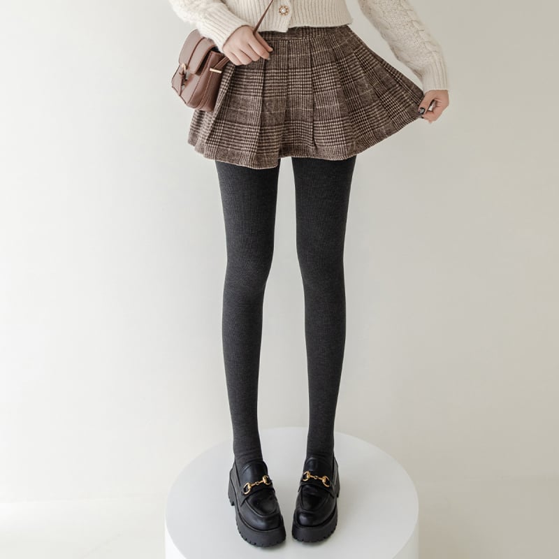 Nailonist sukkpüksid fleece voodriga, kõrge vöökoht, vormimine, ühes toonis, paksendatud