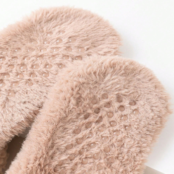 Naiste lühikesed polüesterplüüsokid koduseks kandmiseks - hingavad, nahasõbralikud, talve ja sügise jaoks, ühe nõelaga kudumine, 80–90% polüester, 2025. aasta kevadine lansseerimine