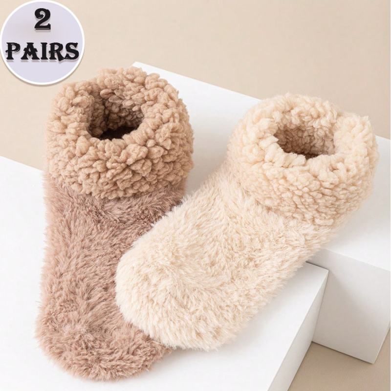 Naiste lühikesed polüesterplüüsokid koduseks kandmiseks - hingavad, nahasõbralikud, talve ja sügise jaoks, ühe nõelaga kudumine, 80–90% polüester, 2025. aasta kevadine lansseerimine