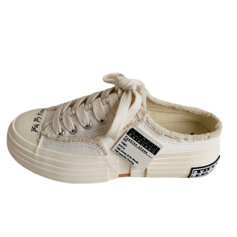 Naiste kanvasjalanõud – Ulzzang Harajuku stiimuliga vaba aja ketsid, madal kõrgus, vulkaniseeritud talla, sisedetail