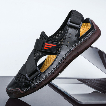 Meeste suvised hingavad rannasandaalid — pealiskate võrk, kummist tald, madal kand 1–3 cm, ümmargune varvas