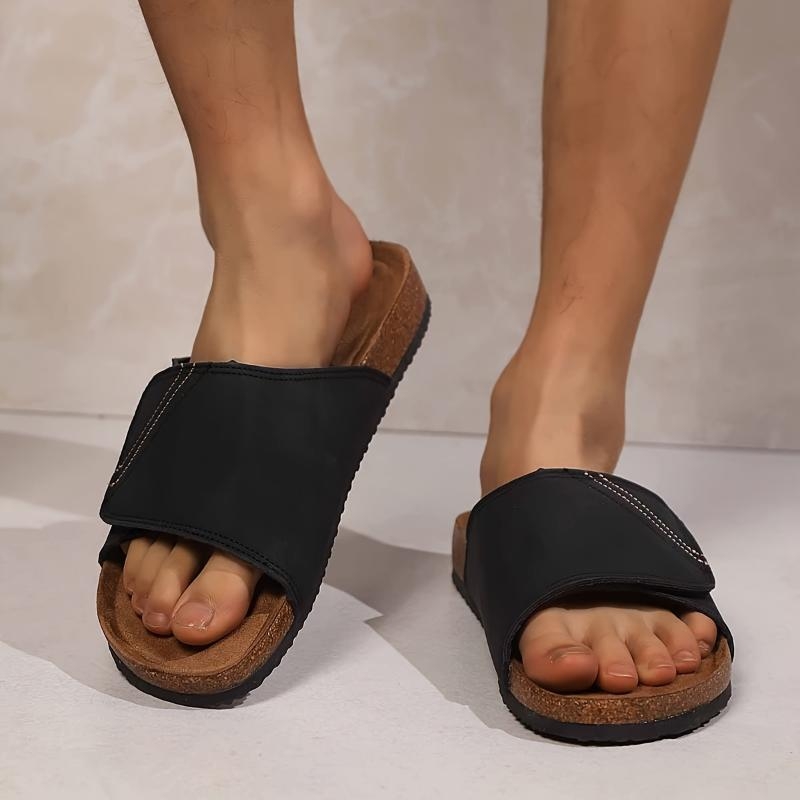 Férfi állítható Toe Cap szandálok, velúr felsővel és hemp fonott talppal (sportos stílus)