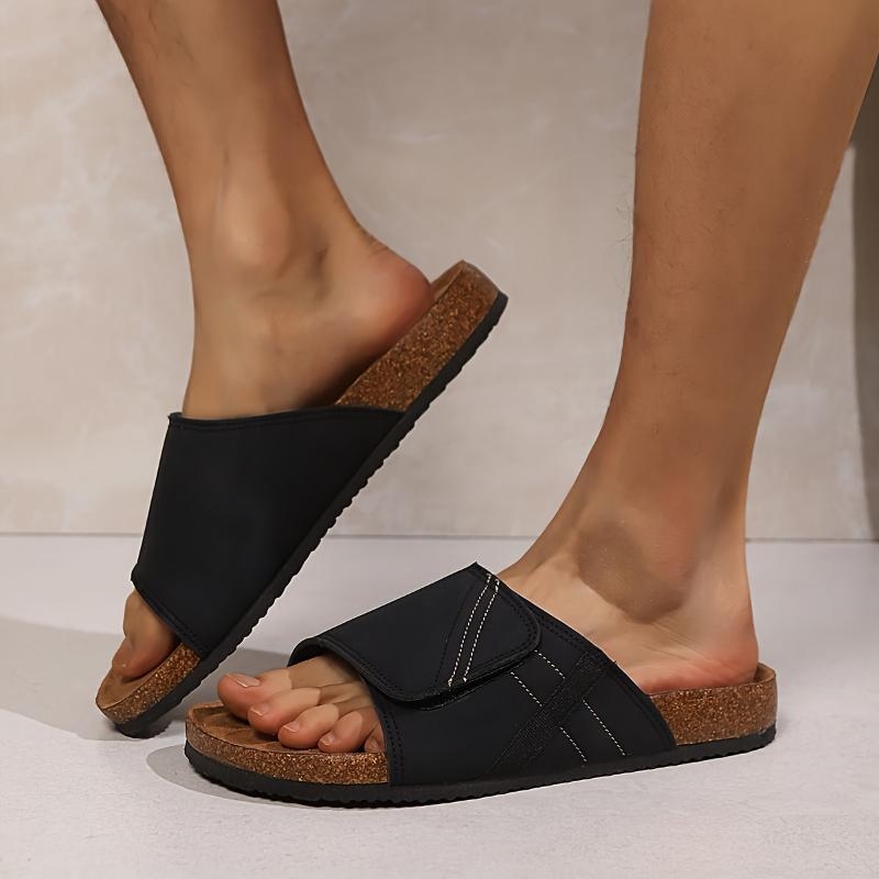 Férfi állítható Toe Cap szandálok, velúr felsővel és hemp fonott talppal (sportos stílus)