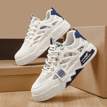 Meeste igapäevased sportlikud jalanõud (ülemine PU+võrk, tallal injekteeritud PVC, kõrguse suurendamine 1-3 cm, trossid, hingav sisemine võrk)