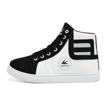 Meeste kõrgemad skateboard jalanõud - PU ülaosa, PVC tald, sidumine pitsidega, disain: värvi plokk, kerged, libisemiskindlad