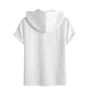 Meeste kapuutsiga T-särk, slim fit, polüester, lühikesed varrukad, reljeeftrükk