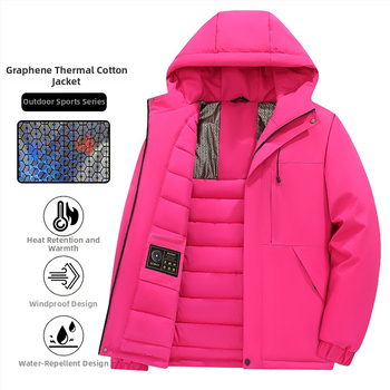 Polüesterist jope kapuutsiga ja tõmblukuga, paks talvine soojus, väliskangas ja vooder 100% polüester, külgtaskud