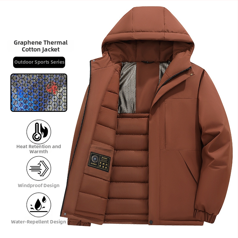 Polüesterist jope kapuutsiga ja tõmblukuga, paks talvine soojus, väliskangas ja vooder 100% polüester, külgtaskud