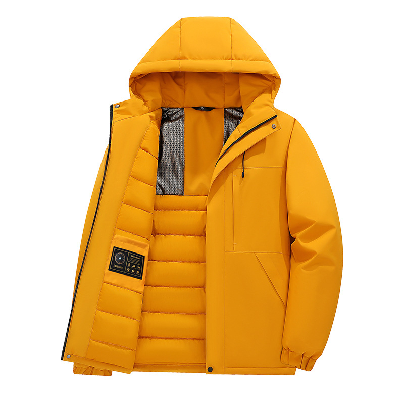 Polüesterist jope kapuutsiga ja tõmblukuga, paks talvine soojus, väliskangas ja vooder 100% polüester, külgtaskud