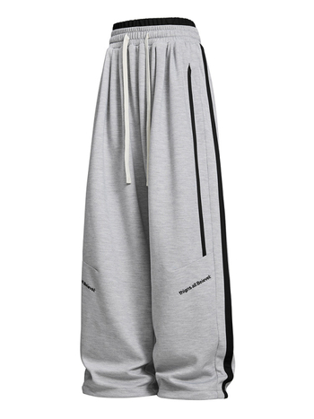 Meeste vaba-aja sportpüksid, laia lõikega, sirge säär, keskmine vöökoht, nööriga ühendus, pikad, 100% polüester, värvi blokiline muster koos patchworkiga, hingavad