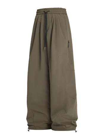 Igapäevased tööpüksid - vaba lõige, sirge lõige, nööri kinnitusega, pikad püksid, 100% polüester